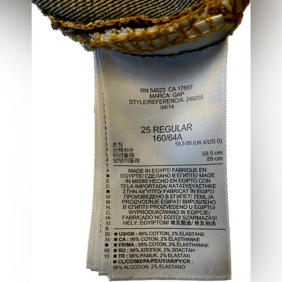 GAP women’s Mid Rise Universal Legging Jeans 25 comfortable stretch dark blue - Picture 9 of 9